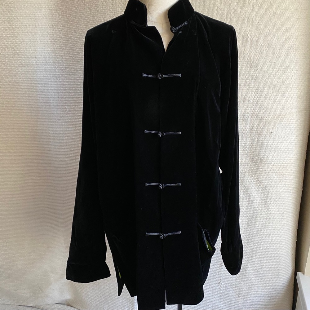 Shanghai Tang L Silk Velvet Mandarin Kimono Jacket - Picture 4 of 8